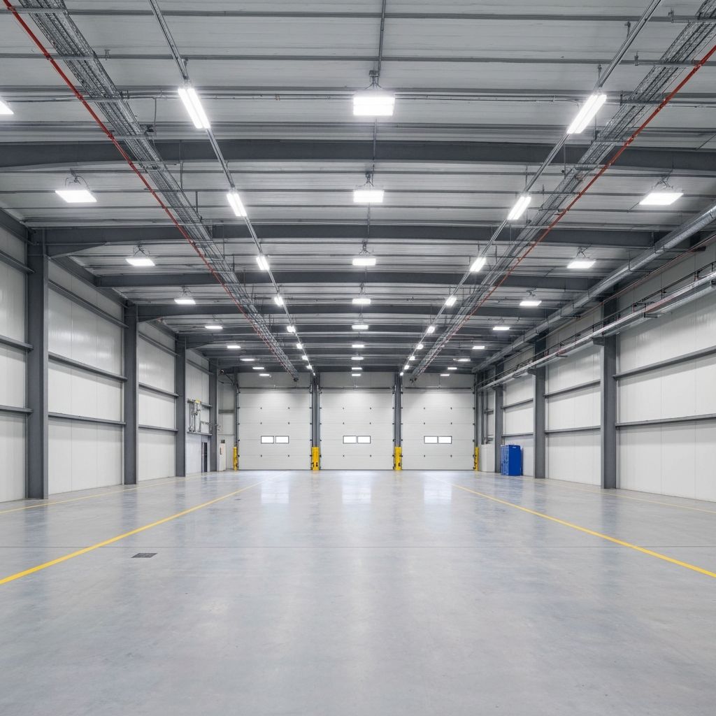LED high bay lighting installation